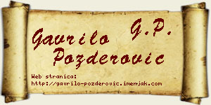 Gavrilo Pozderović vizit kartica